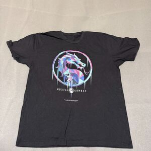Mortal Kombat Men's T Shirt Size XL Black Frozen Dragon Geometric Movie Game